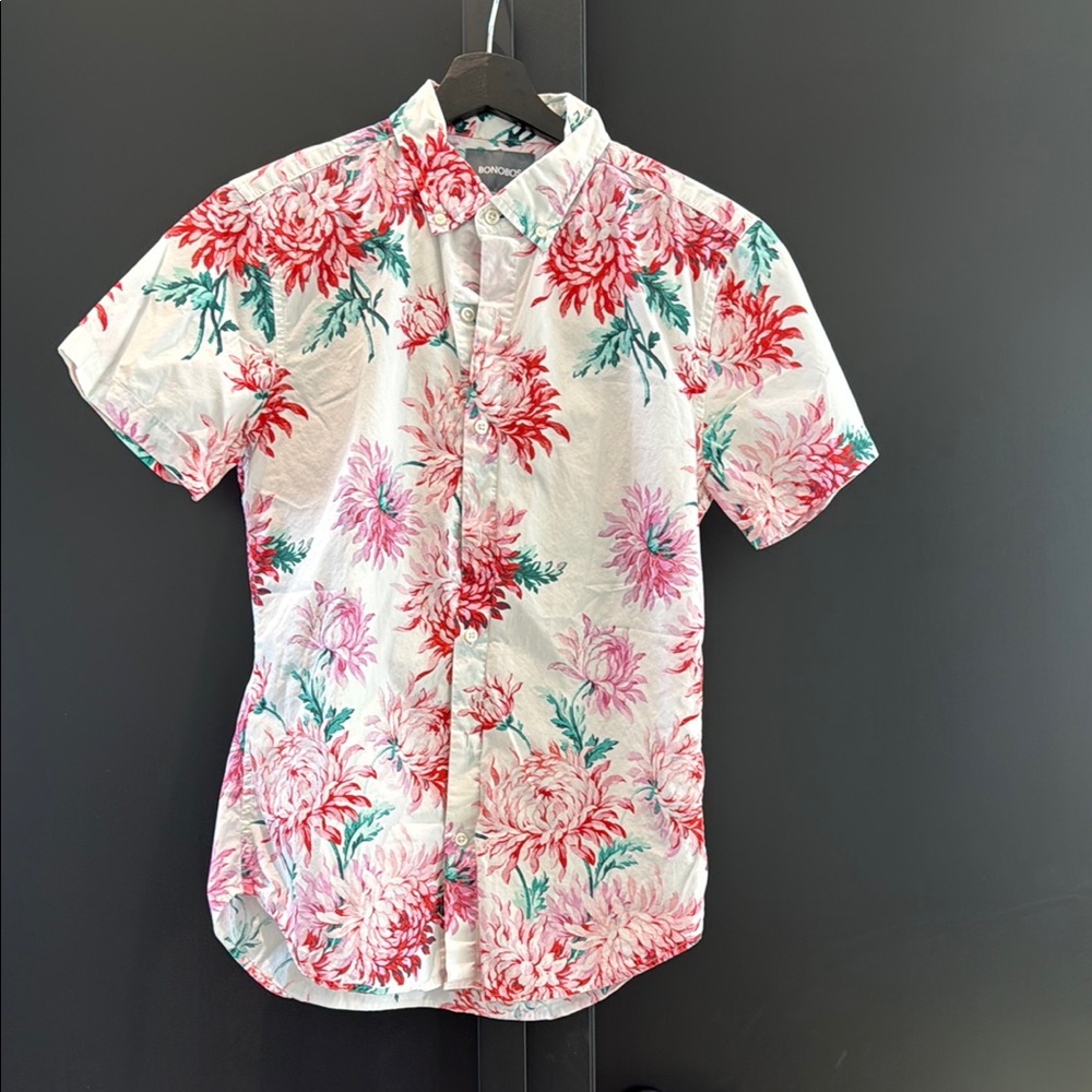 Bonobos Men's Riviera Short Sleeve Floral Shirt